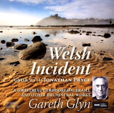 White script and smaller text overlay a photograph of a rocky, reflective low-tide shore with a distant castle-like silhouette and a small portrait.